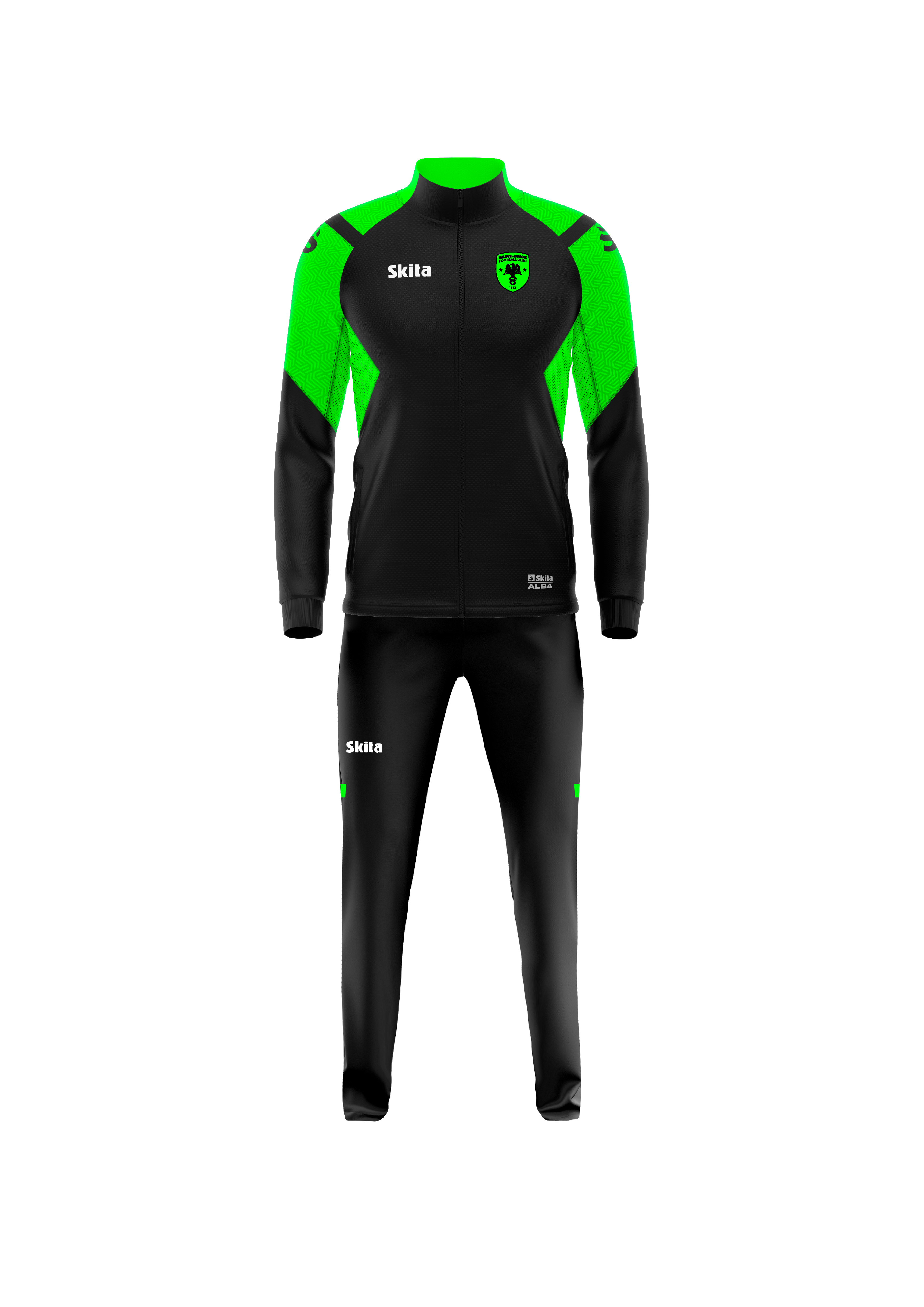 Surv&ecirc;tement ALBA  noir/vert fluo (SAINT BRICE FC)